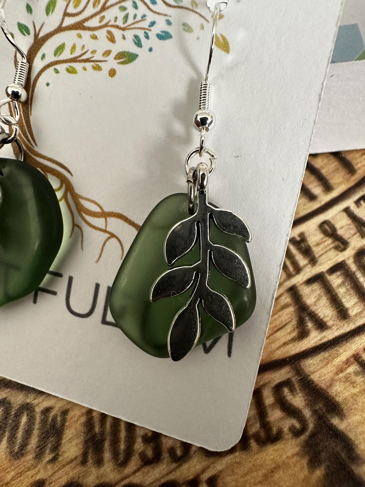Scottish Seaglass Drop Earrings • Silver Plated Dangle • South Queensferry Coastal Charm Jewelry Gift