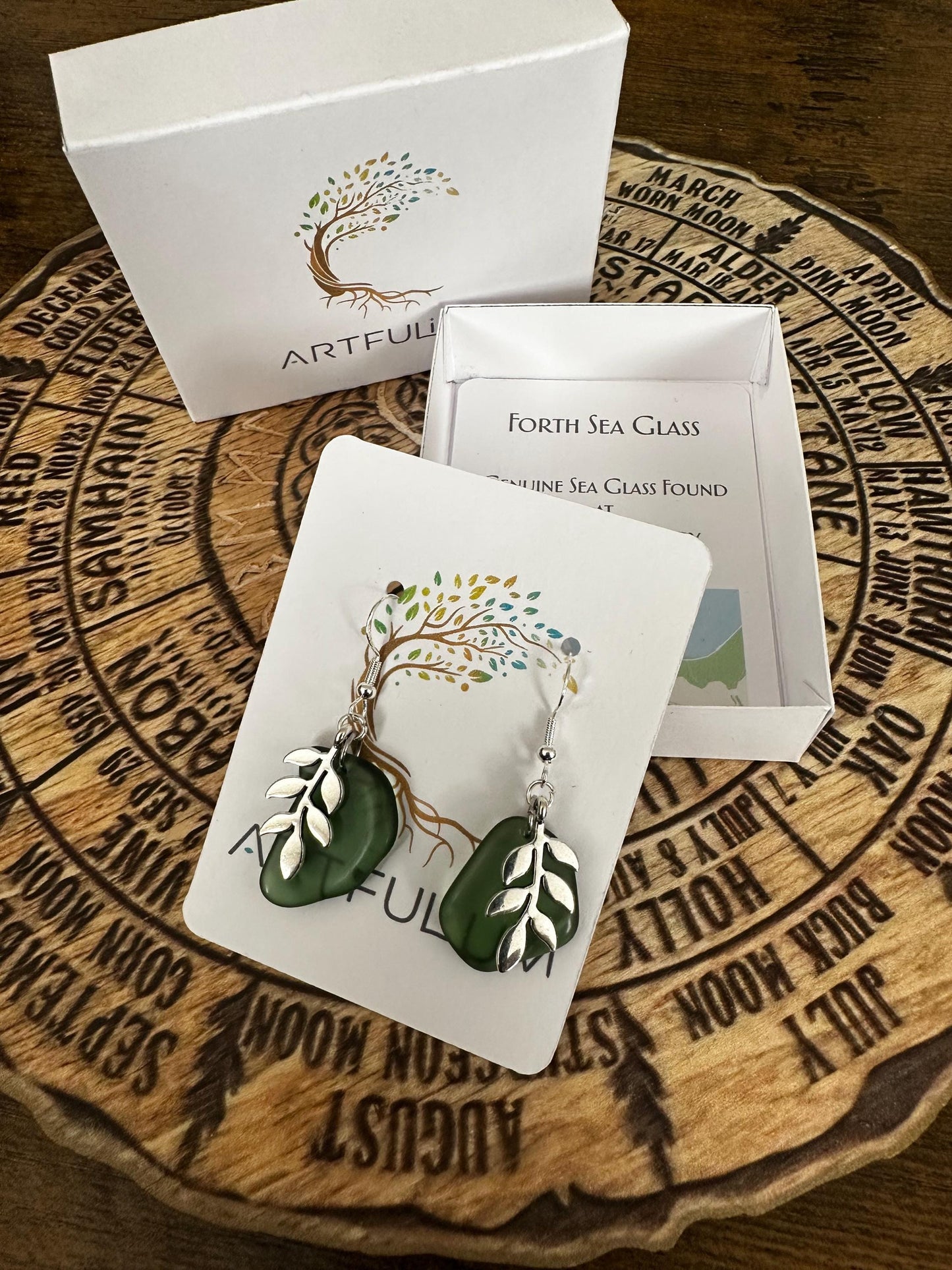 Scottish Seaglass Drop Earrings • Silver Plated Dangle • South Queensferry Coastal Charm Jewelry Gift
