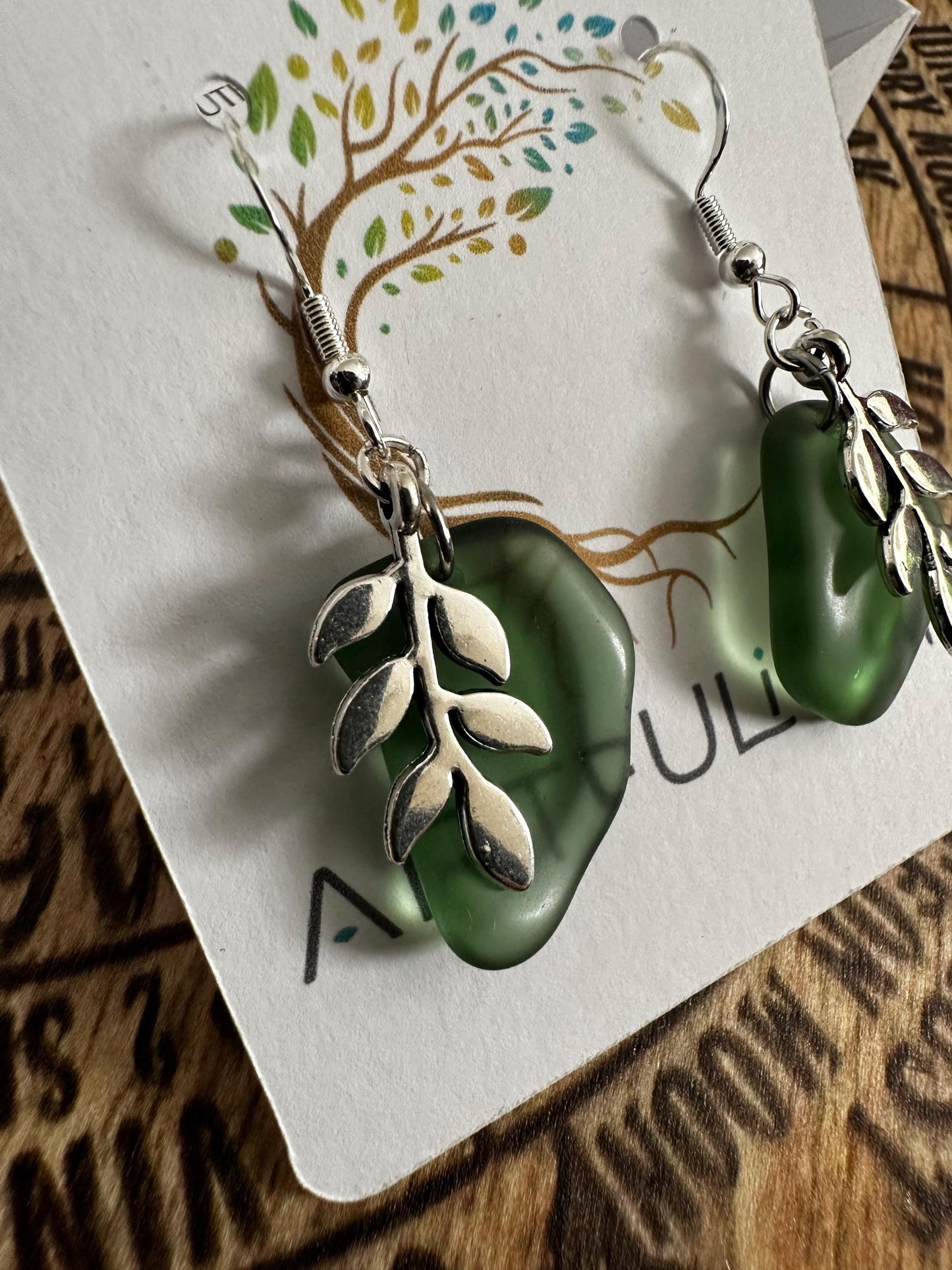 Scottish Seaglass Drop Earrings • Silver Plated Dangle • South Queensferry Coastal Charm Jewelry Gift