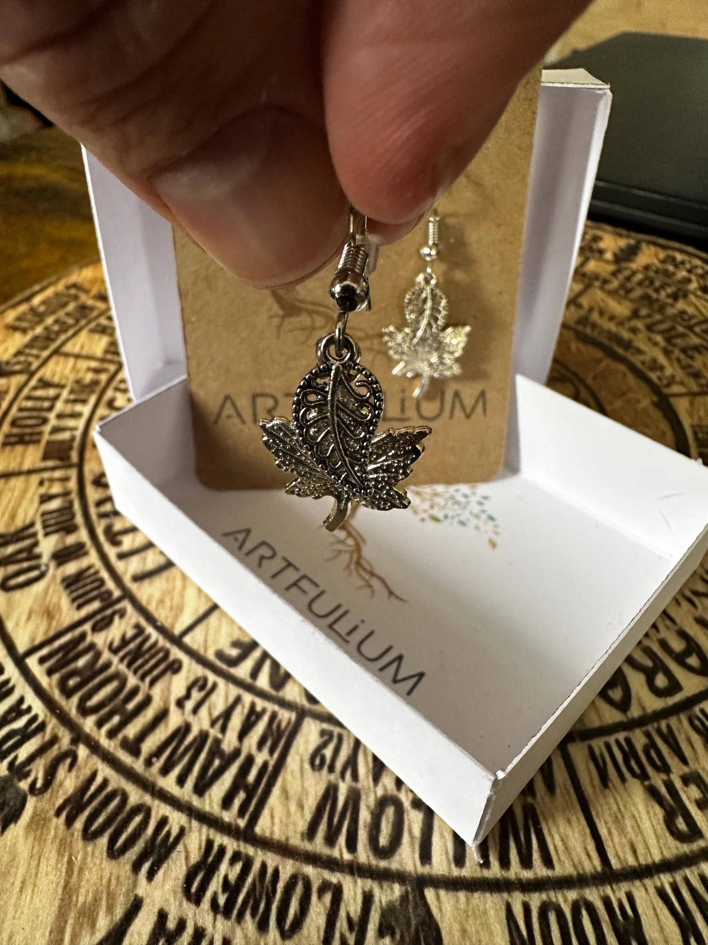Autumn Oak Leaf Earrings – Hypoallergenic Dangle Jewelry for Sensitive Ears – Pewter Finish Gift for Women