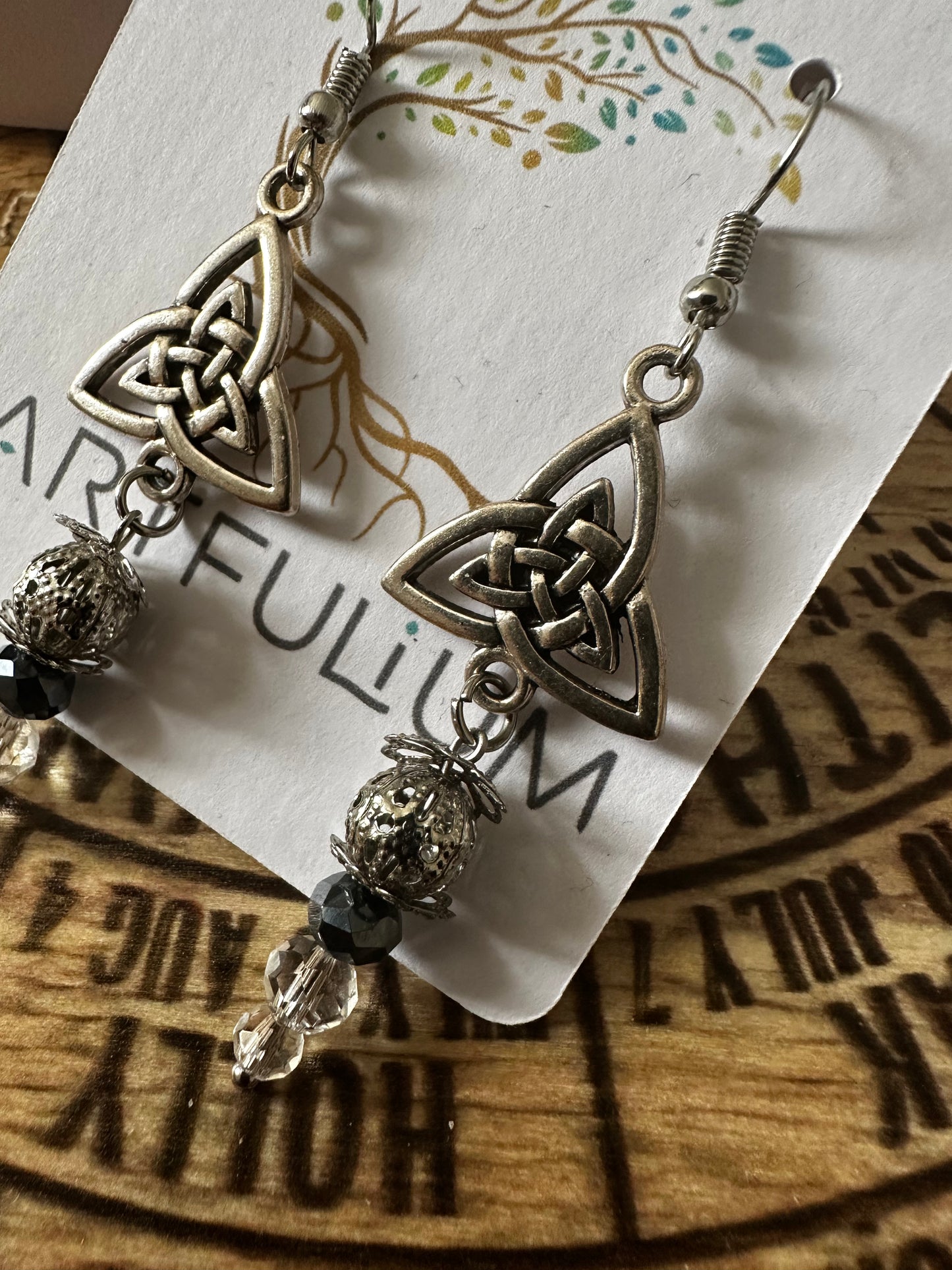 Celtic Spirit Dangle Earrings – Trinity Knot Boho Drop Earrings