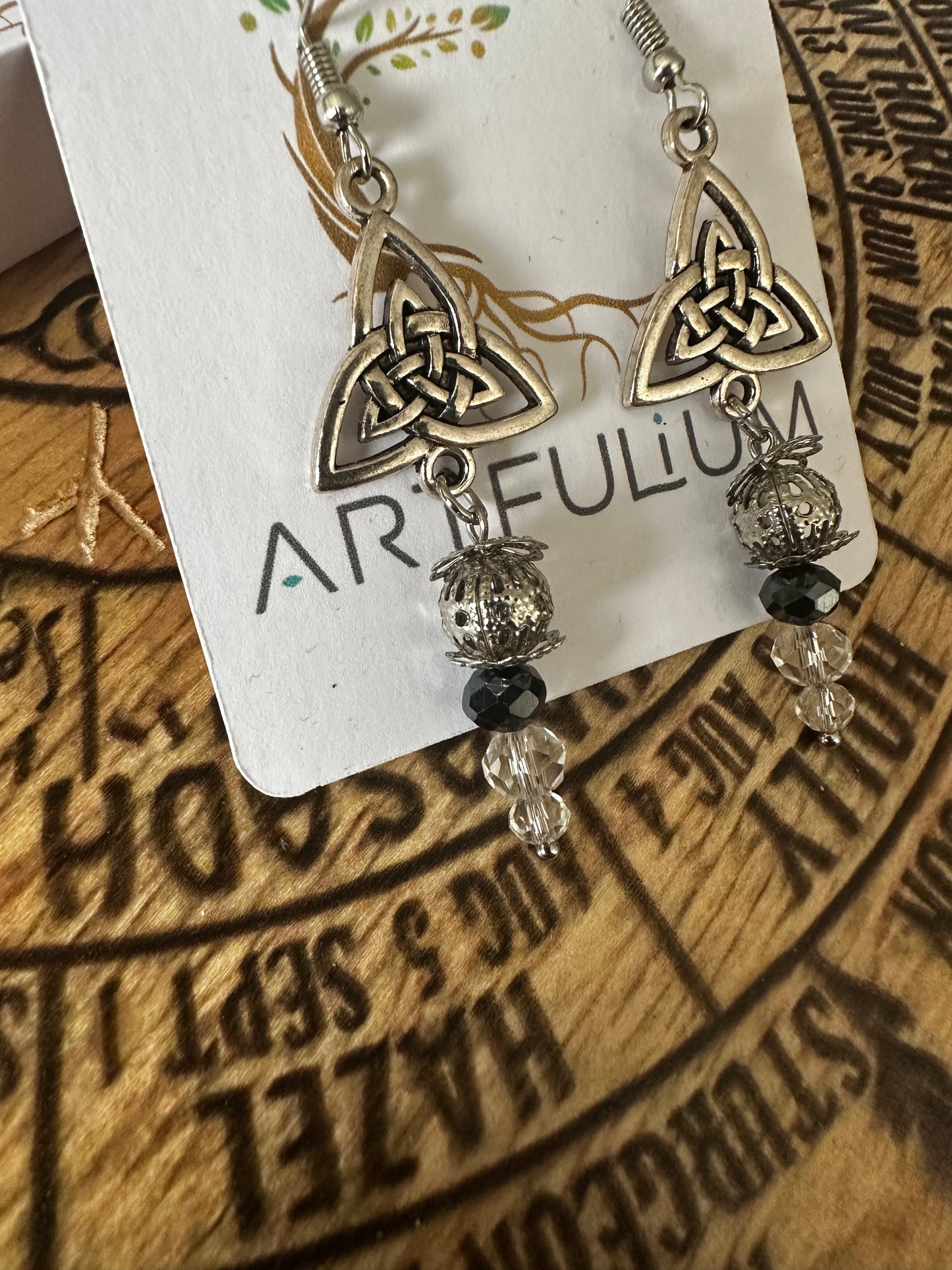 Celtic Spirit Dangle Earrings – Trinity Knot Boho Drop Earrings