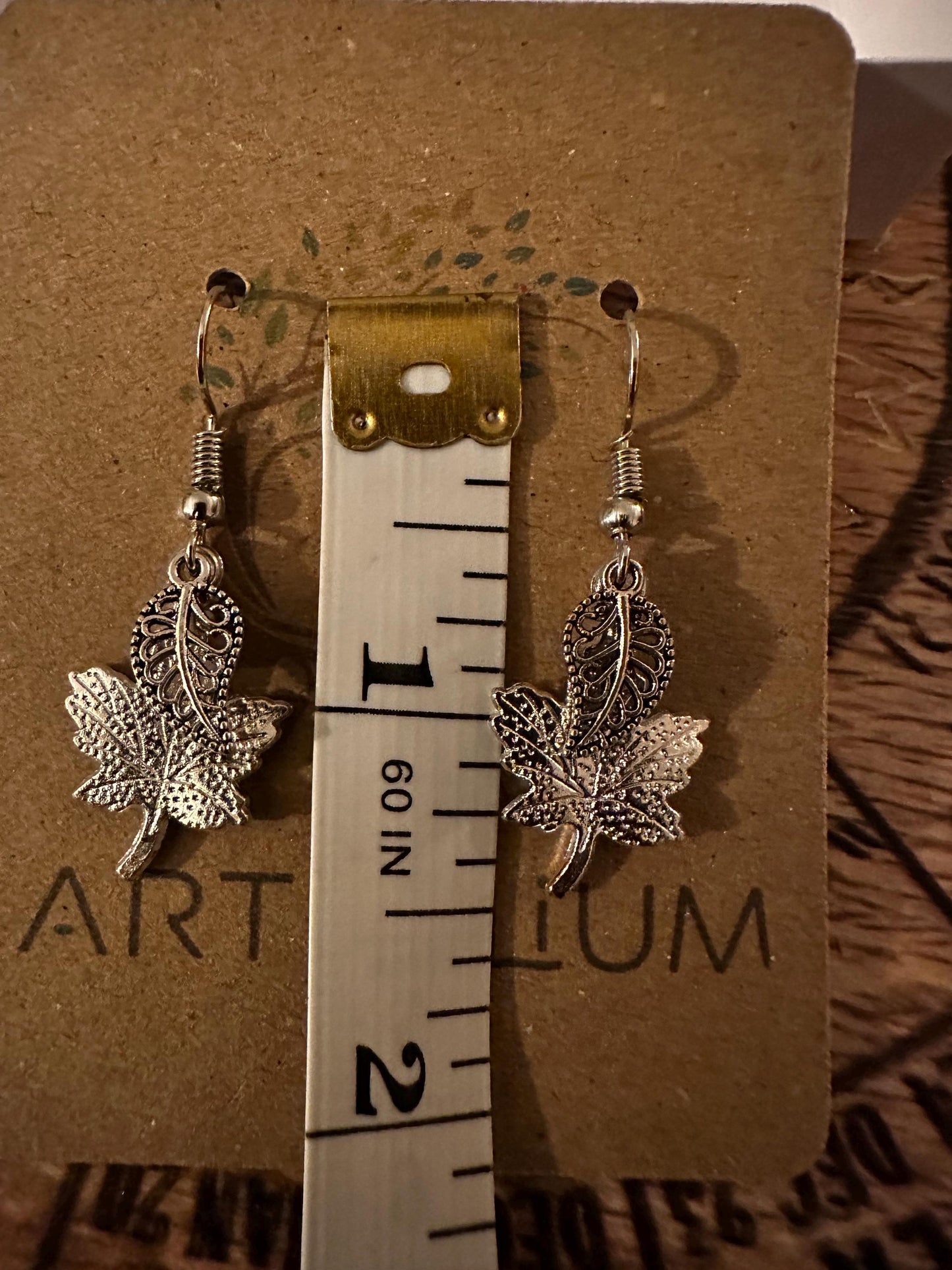 Autumn Oak Leaf Earrings – Hypoallergenic Dangle Jewelry for Sensitive Ears – Pewter Finish Gift for Women