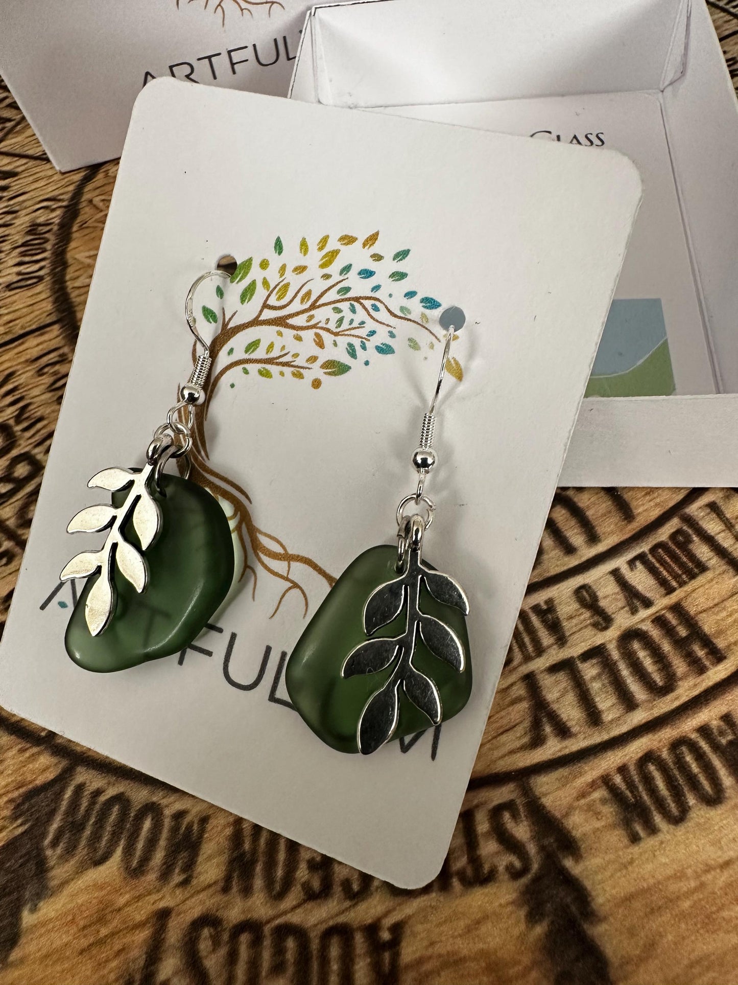 Scottish Seaglass Drop Earrings • Silver Plated Dangle • South Queensferry Coastal Charm Jewelry Gift