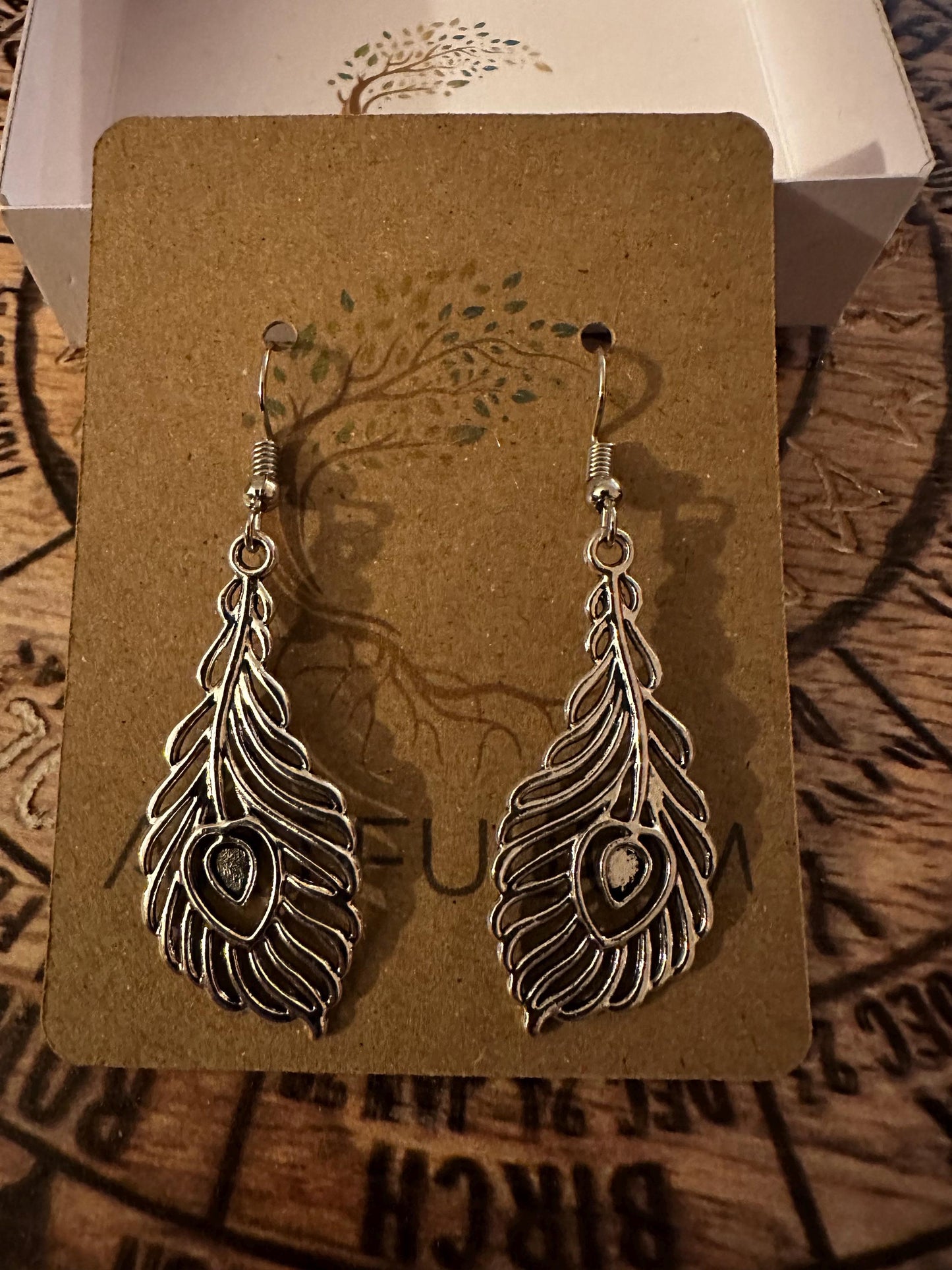 Large Peacock Feather Statement Earrings | Bold Nature Jewelry