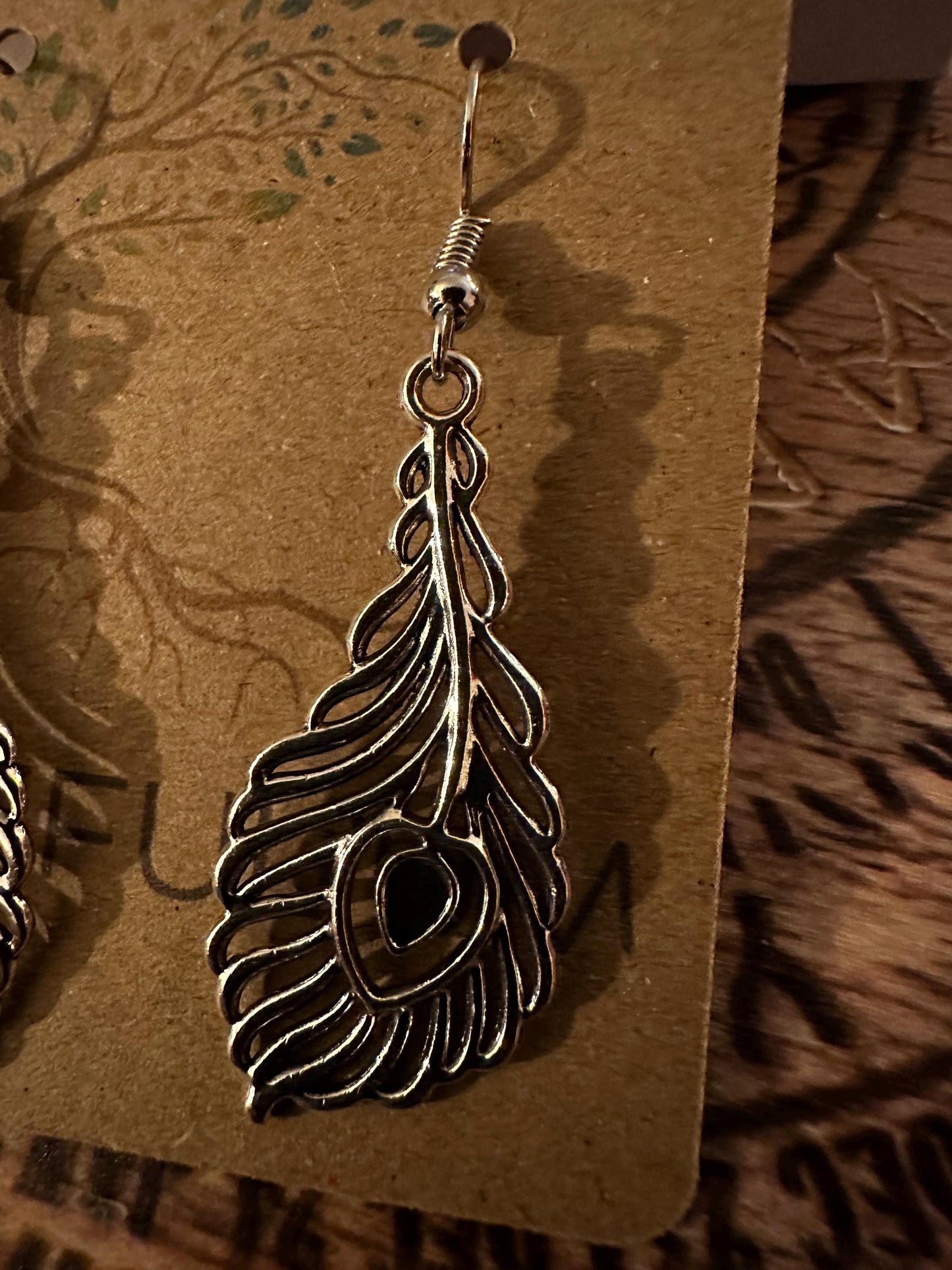 Large Peacock Feather Statement Earrings | Bold Nature Jewelry
