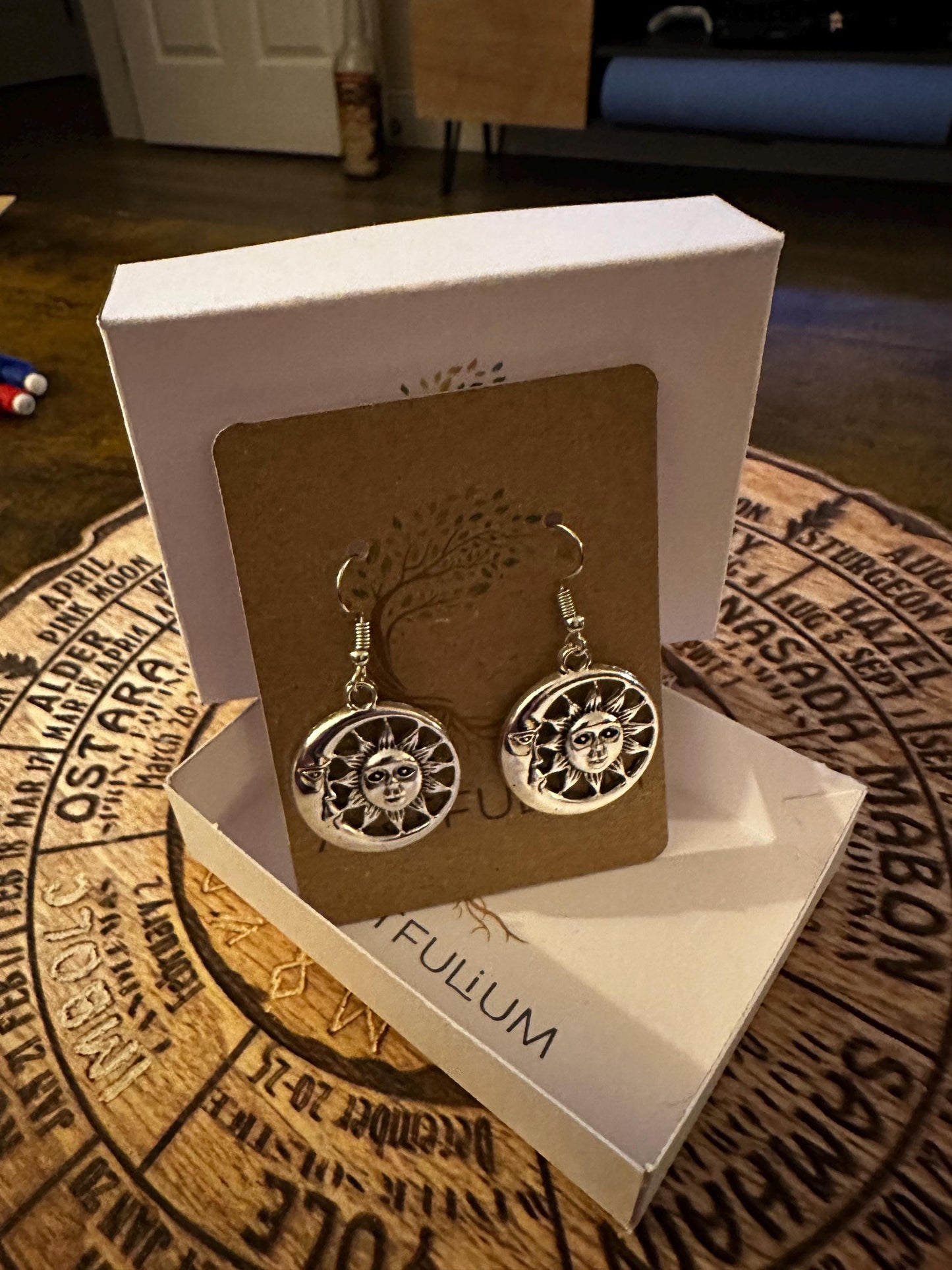 Celestial Sun & Moon Earrings | Hypoallergenic Spiritual Jewelry