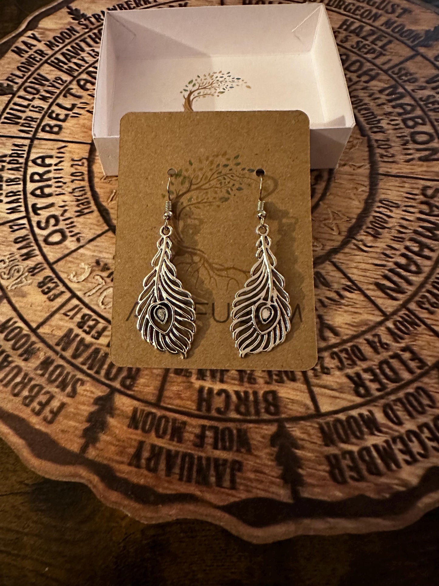 Large Peacock Feather Statement Earrings | Bold Nature Jewelry