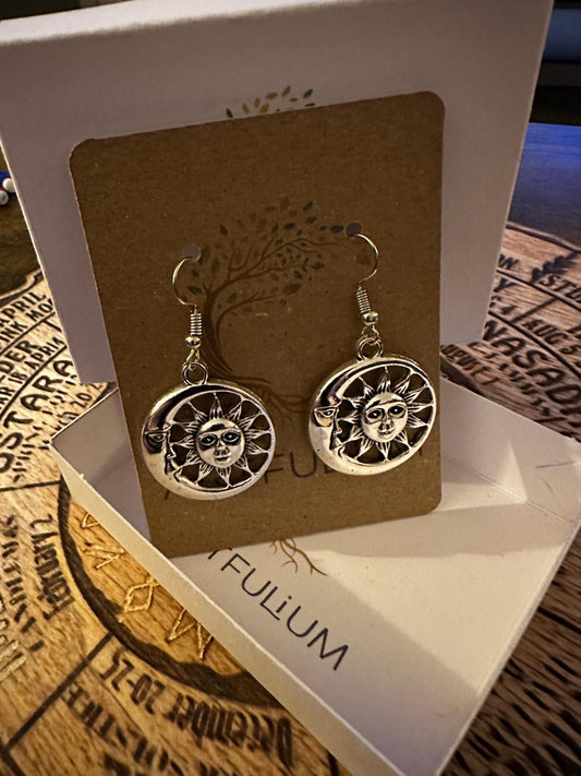 Celestial Sun & Moon Earrings | Hypoallergenic Spiritual Jewelry