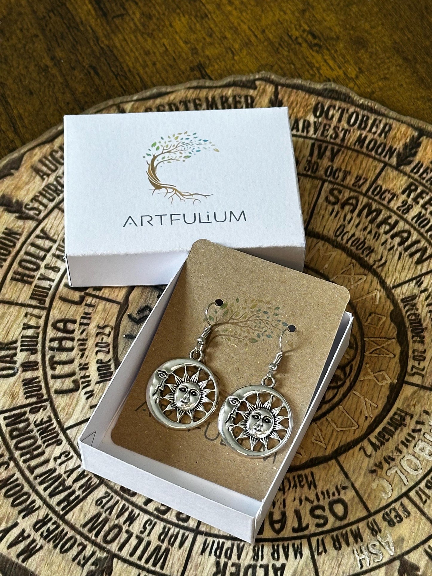 Celestial Sun & Moon Earrings | Hypoallergenic Spiritual Jewelry