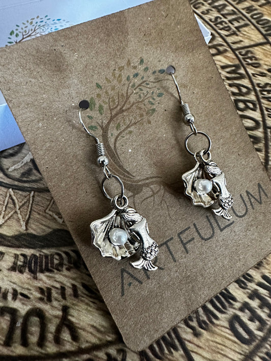 Mermaid & Pearl Drop Earrings – Ocean-Inspired Charm
