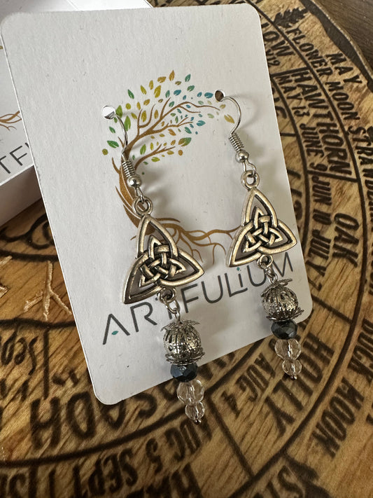 Celtic Spirit Dangle Earrings – Trinity Knot Boho Drop Earrings