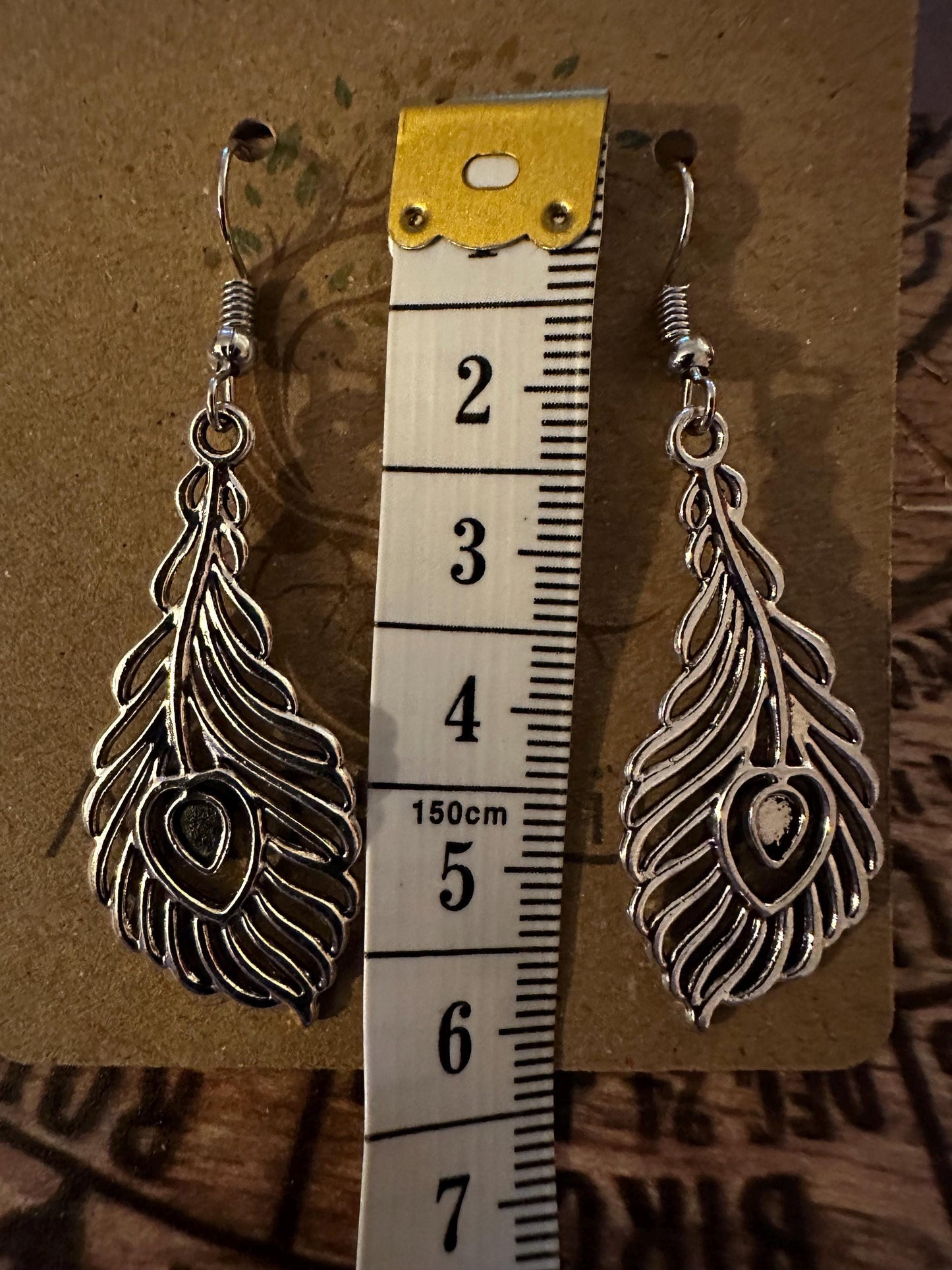 Large Peacock Feather Statement Earrings | Bold Nature Jewelry