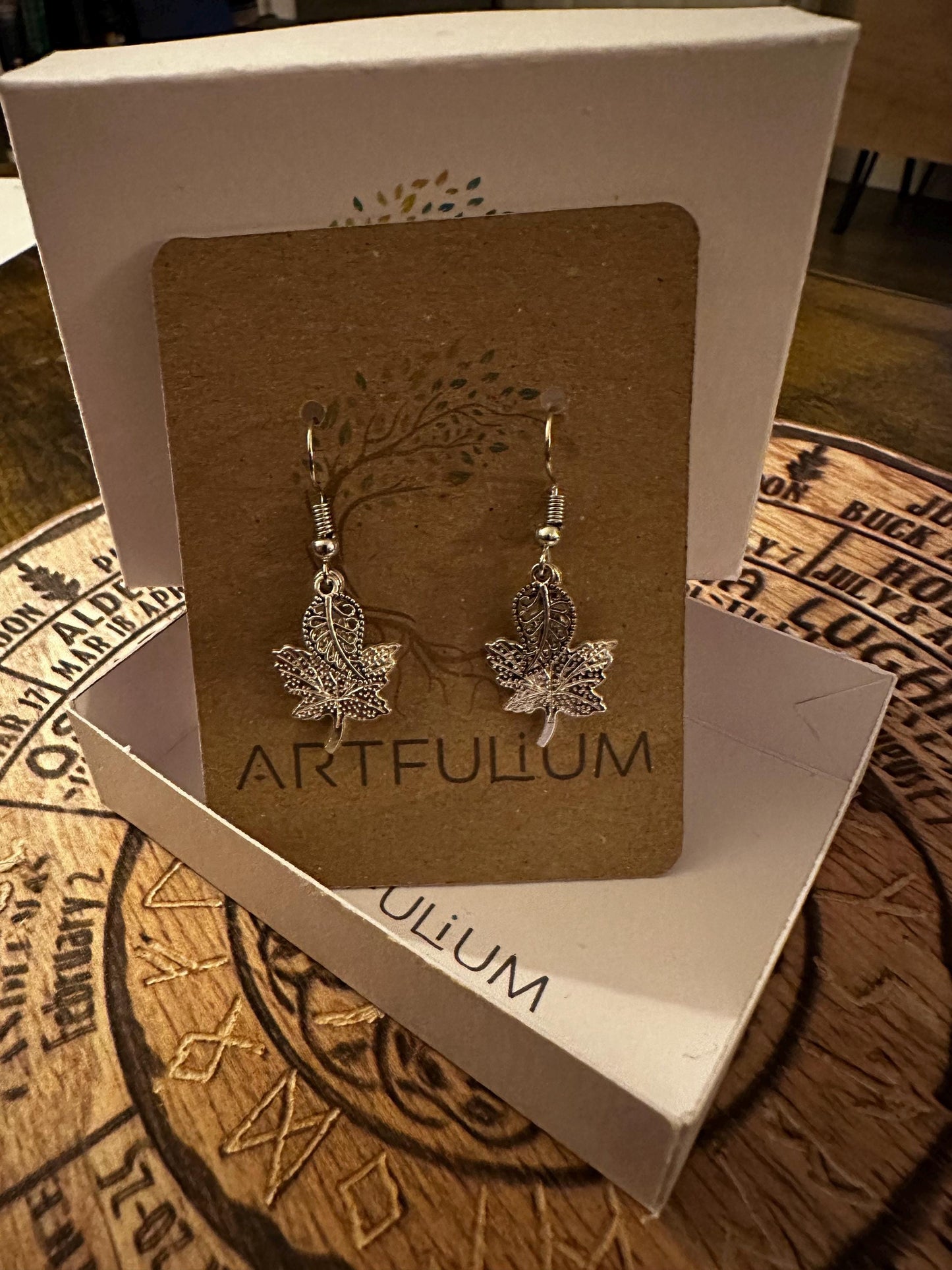 Autumn Oak Leaf Earrings – Hypoallergenic Dangle Jewelry for Sensitive Ears – Pewter Finish Gift for Women
